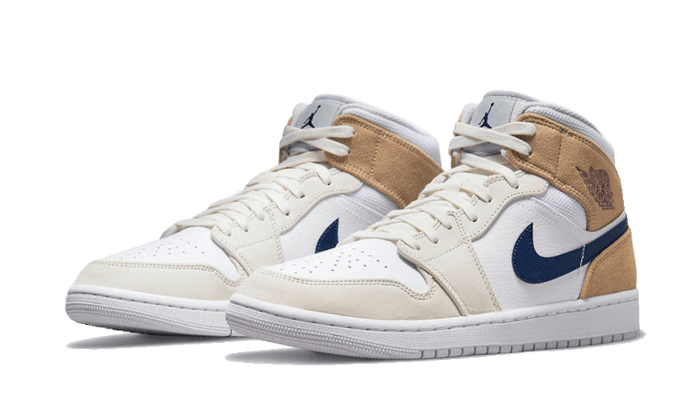 Air Jordan 1 Mid Tan Suede Navy