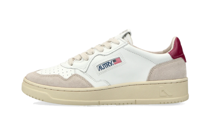 Medalist Leather Suede Low White Burgundy