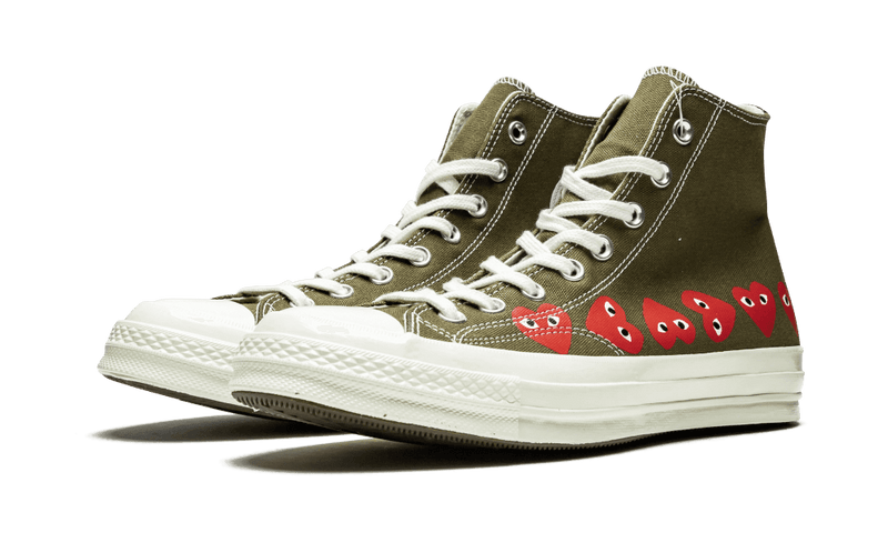 Chuck Taylor All-Star 70s Hi Comme des Garçons PLAY Multi-Heart Green