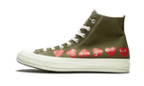 Chuck Taylor All-Star 70s Hi Comme des Garçons PLAY Multi-Heart Green