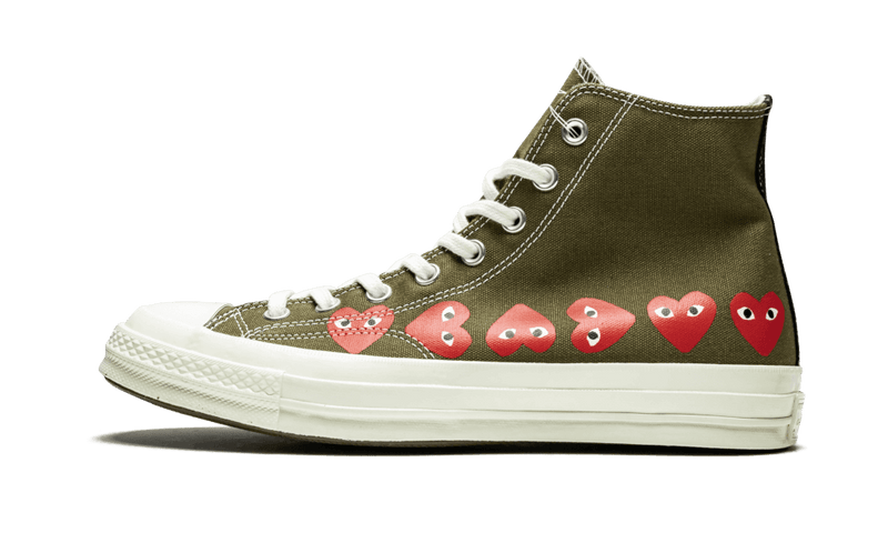 Chuck Taylor All-Star 70s Hi Comme des Garçons PLAY Multi-Heart Green