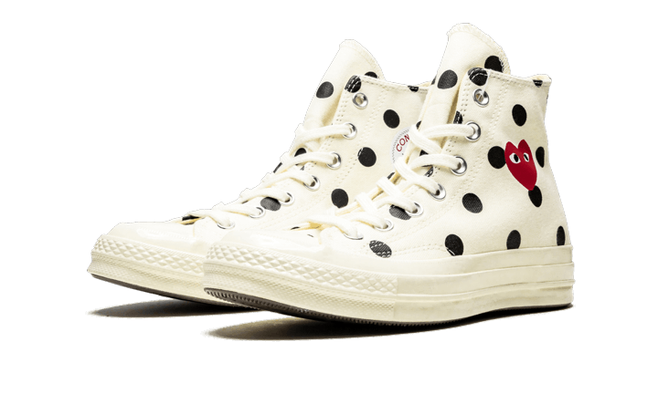 Chuck Taylor All-Star 70s Hi Comme des Garçons PLAY Polka Dot White