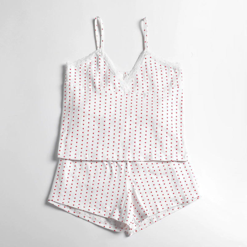 Heart Print Cotton Casual Set