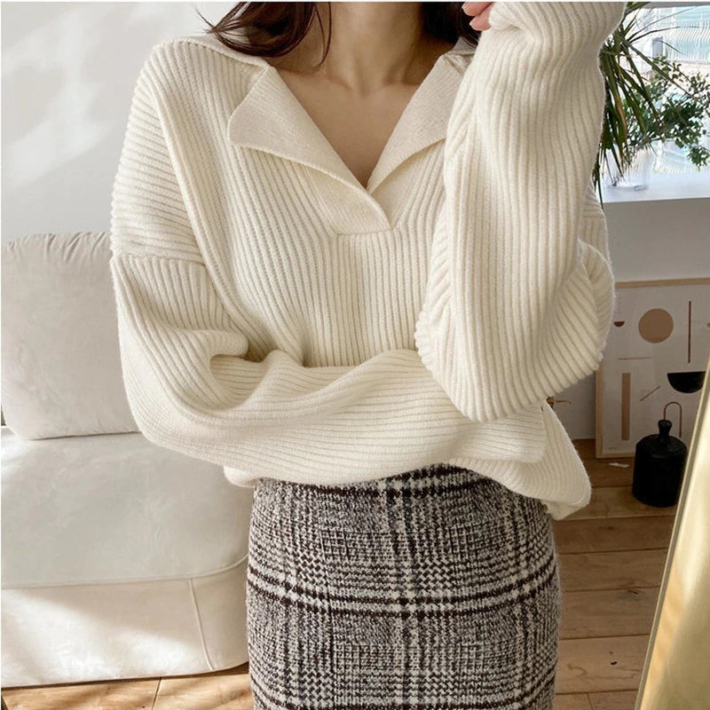 Mea Turn-Down Collar Sweater