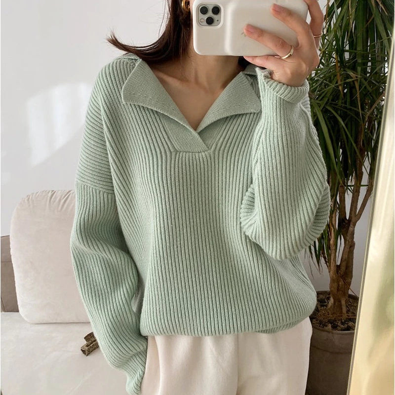 Mea Turn-Down Collar Sweater