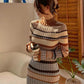 Carabella Striped Knit Midi Dress