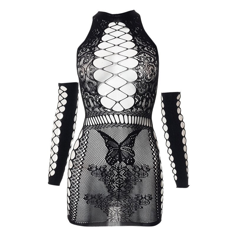 Sissy Cut Out Mesh Dress