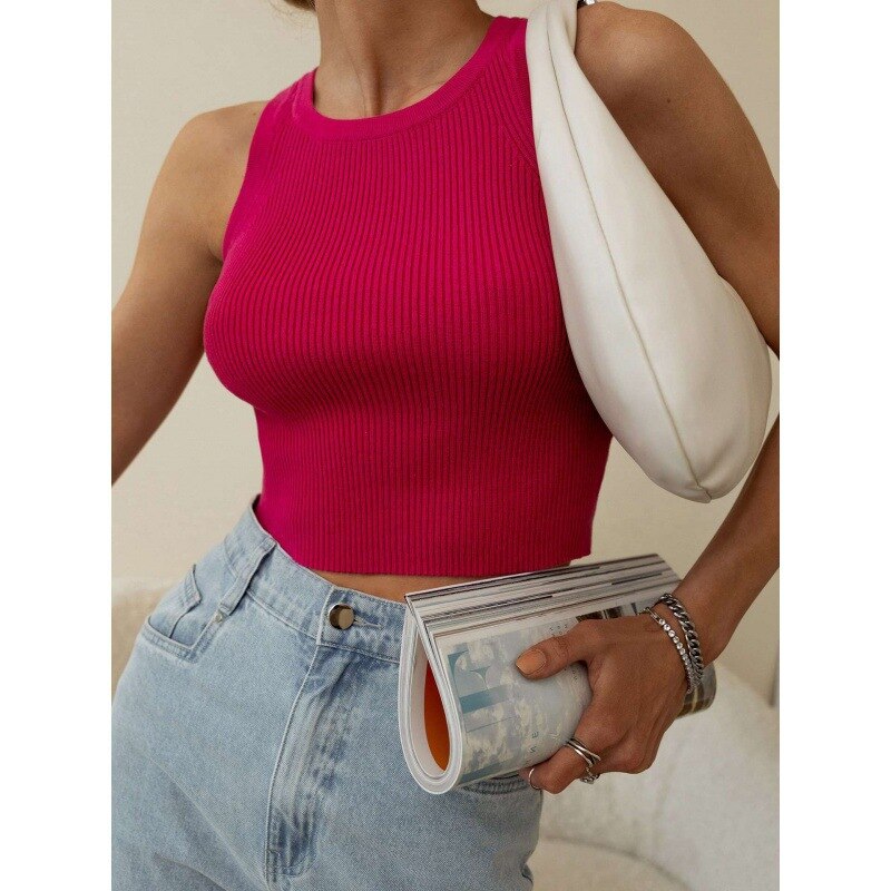 Y2K Sleeveless Knitted Crop Tops