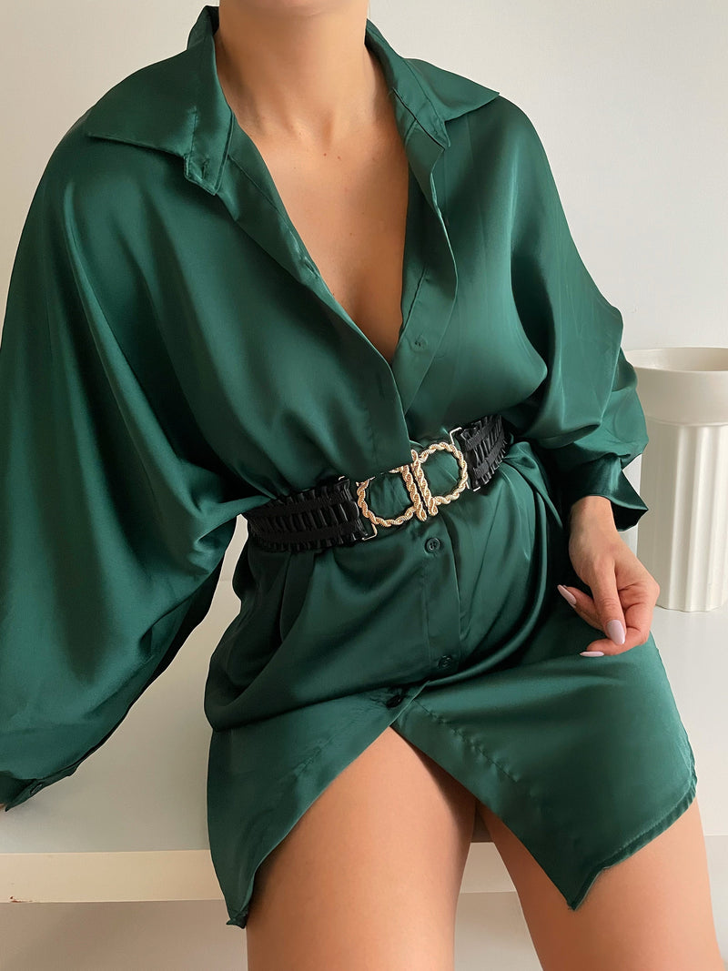 Robe chemise en satin