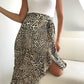 Jupe longue paréo robe à imprimé léopard