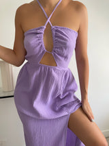 Robe longue unie en gaze de coton Fany