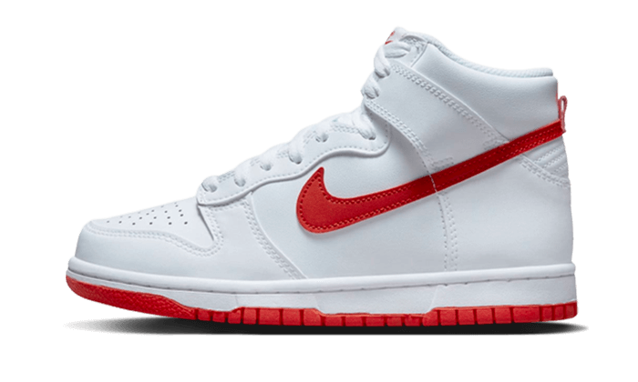 Dunk High White Picante Red